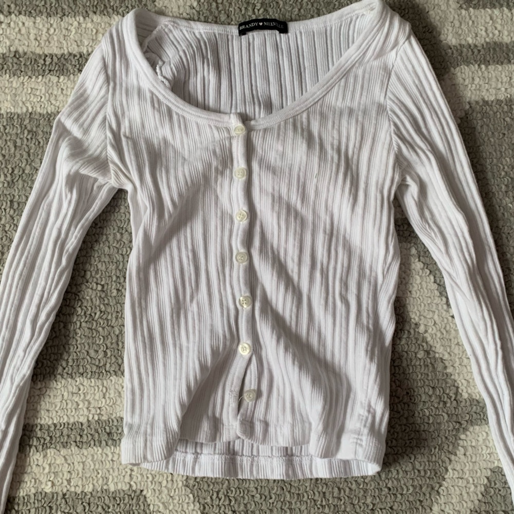 zelly ribbed long sleeve top